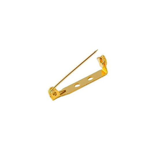 Image avec épingles de sûreté, épingles pour fabrication de broches 5x34 mm - doré (lot de 2 pièces) – disponible en ligne chez Šarlotes audumi