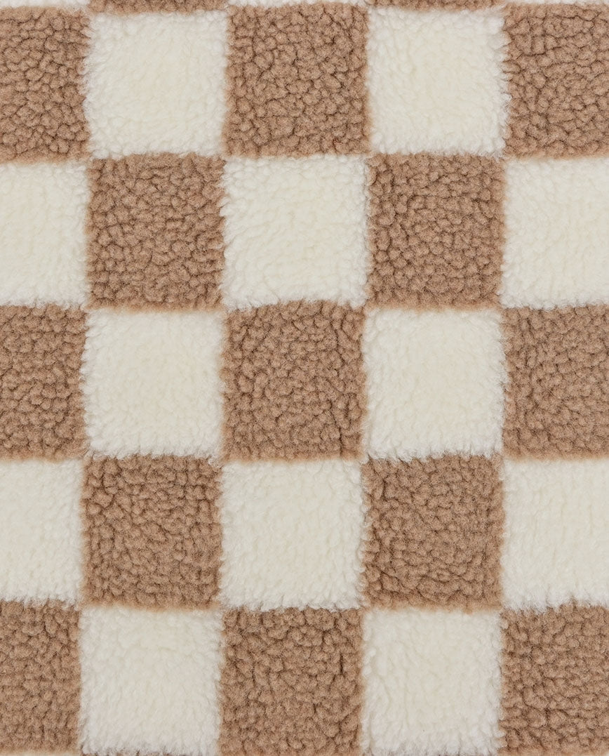 Teddy-Fleece mit beigen Karos