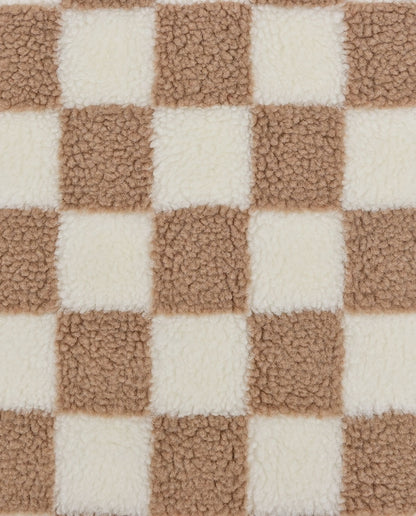 Teddy-Fleece mit beigen Karos