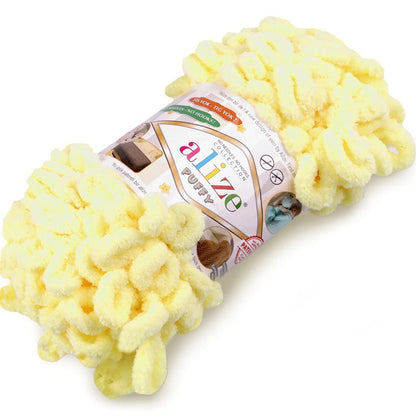 Dzija Yarn Alize Puffy - dzeltena 9 m 100g #13