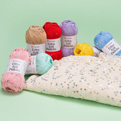 Fil YarnArt Cotton Gold Paillettes à paillettes - 50g / 140m – disponible chez Šarlotes audumi