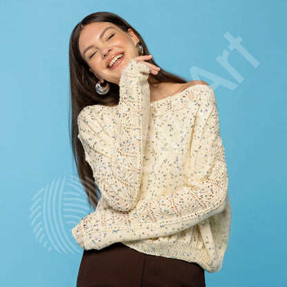 Image de fil YarnArt Cotton Gold Paillettes avec paillettes - 50g / 140m – disponible chez Šarlotes audumi