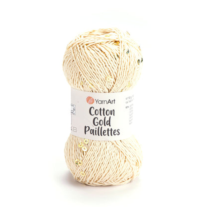 Image de la laine YarnArt Cotton Gold Paillettes à paillettes - 50g / 140m – disponible chez Šarlotes audumi