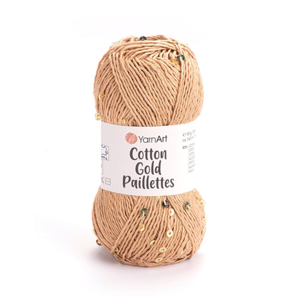 Image de fil YarnArt Cotton Gold Paillettes avec paillettes - 50g / 140m – disponible chez Šarlotes audumi