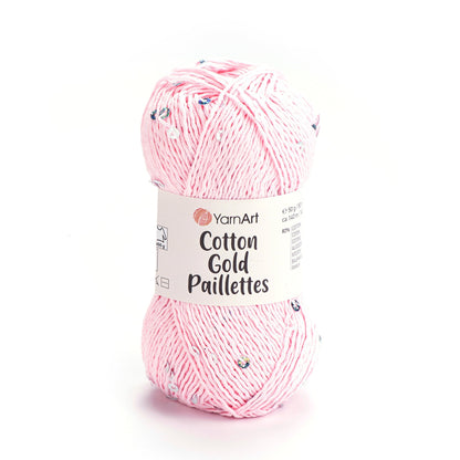Image du fil YarnArt Cotton Gold Paillettes à paillettes - 50g / 140m – disponible chez Šarlotes audumi