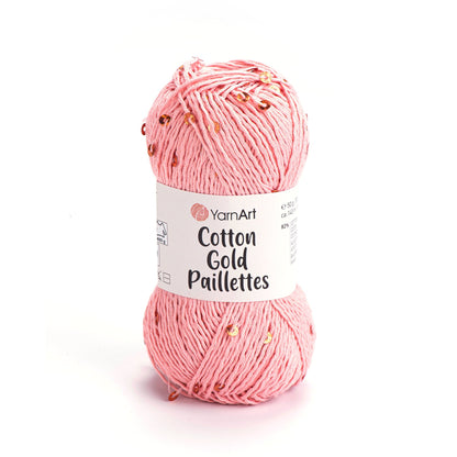 Image de fil YarnArt Cotton Gold Paillettes avec paillettes - 50g / 140m – disponible chez Šarlotes audumi