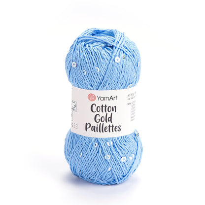 Image de fil YarnArt Cotton Gold Paillettes avec paillettes - 50g / 140m – disponible chez Šarlotes audumi