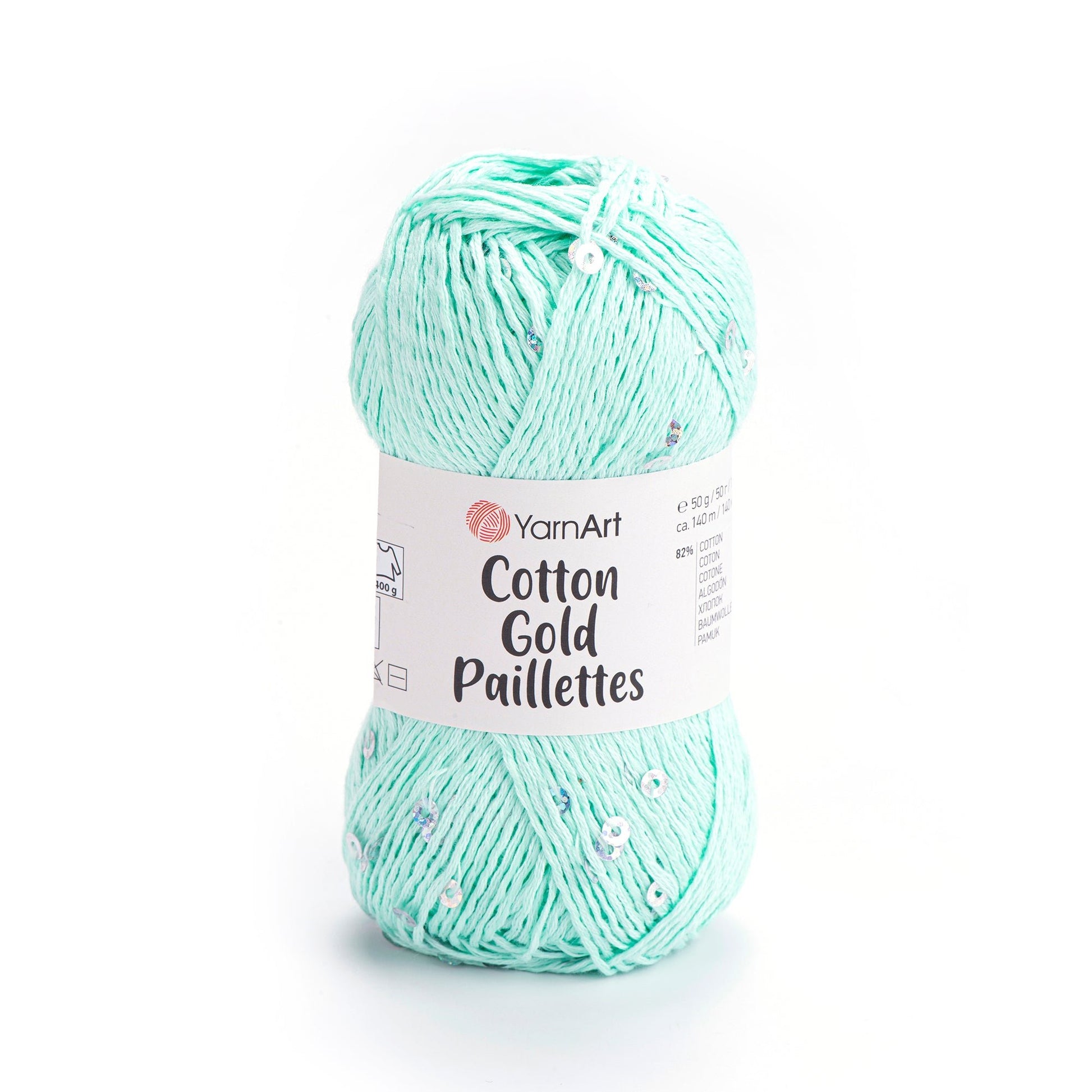 Attēls ar Dzija YarnArt Cotton Gold Paillettes ar fliteriem - 50g / 140m – pieejams Šarlotes audumi
