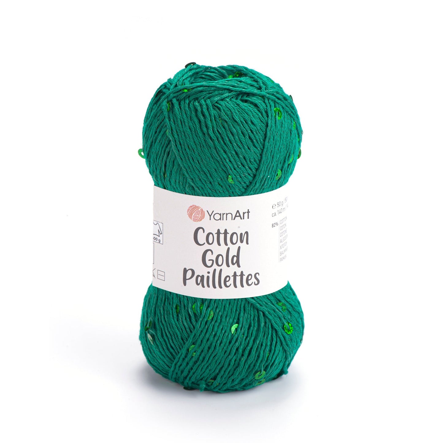 Attēls ar Dzija YarnArt Cotton Gold Paillettes ar fliteriem - 50g / 140m – pieejams Šarlotes audumi