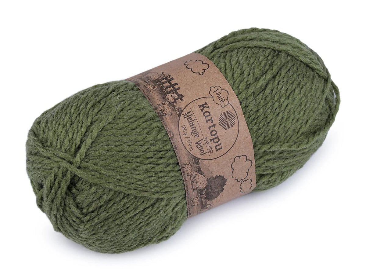Bild von Garn mit Wolle KARTOPU MELANGE WOOL 100 g / 170 m – online erhältlich bei Šarlotes audumi