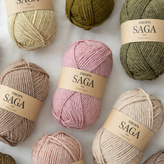 Bild mit DROPS Saga-Garn – 50 g / 100 m – online erhältlich bei Šarlotes audumi