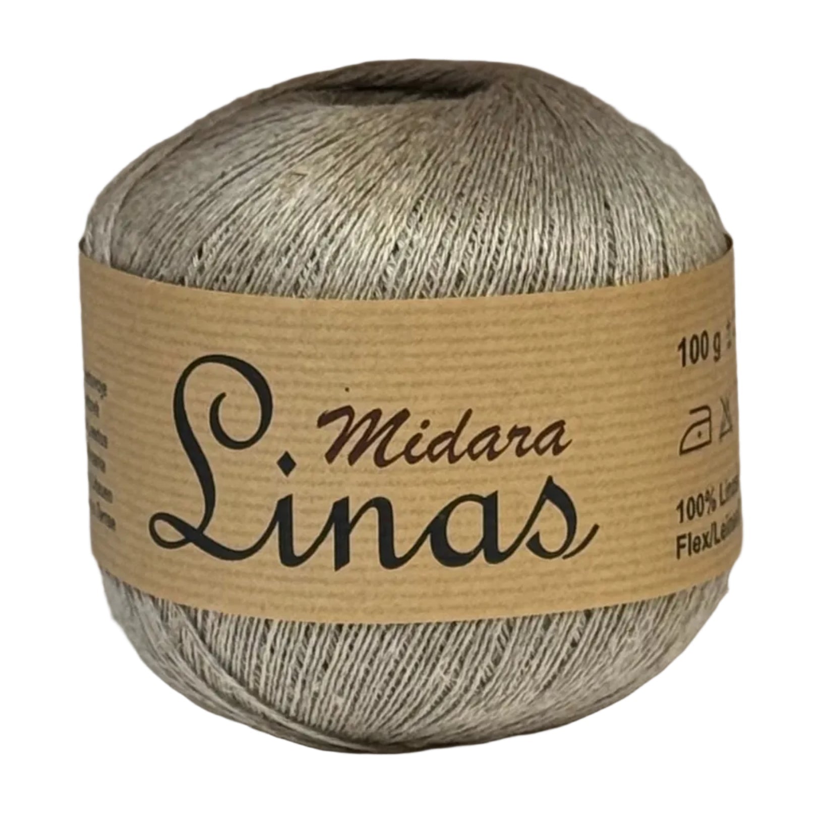 Image de fils de laine et de lin Midara Linas – 100 g/600 m – disponible chez Šarlotes audumi