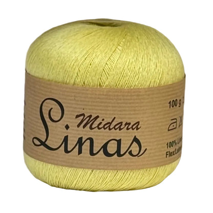 Image de fils de lin Midara Linas – 100 g/ 600 m – disponible chez Šarlotes audumi