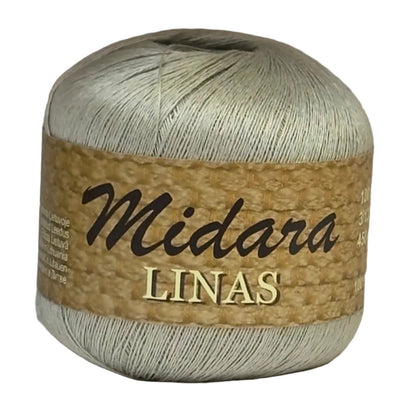 Image de fils de laine et de lin Midara Linas – 100 g/ 600 m – disponible chez Tissus de Charlotte
