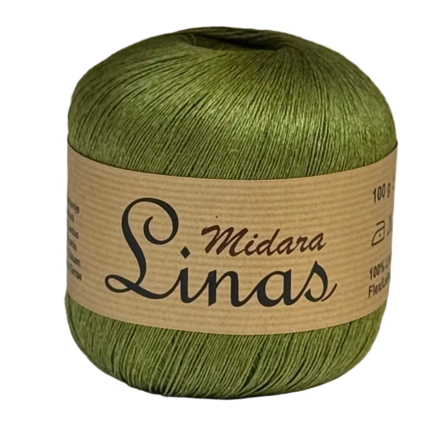 Image de fils de lin Dzijas Midara Linas – 100 g/ 600 m – disponible chez Šarlotes audumi
