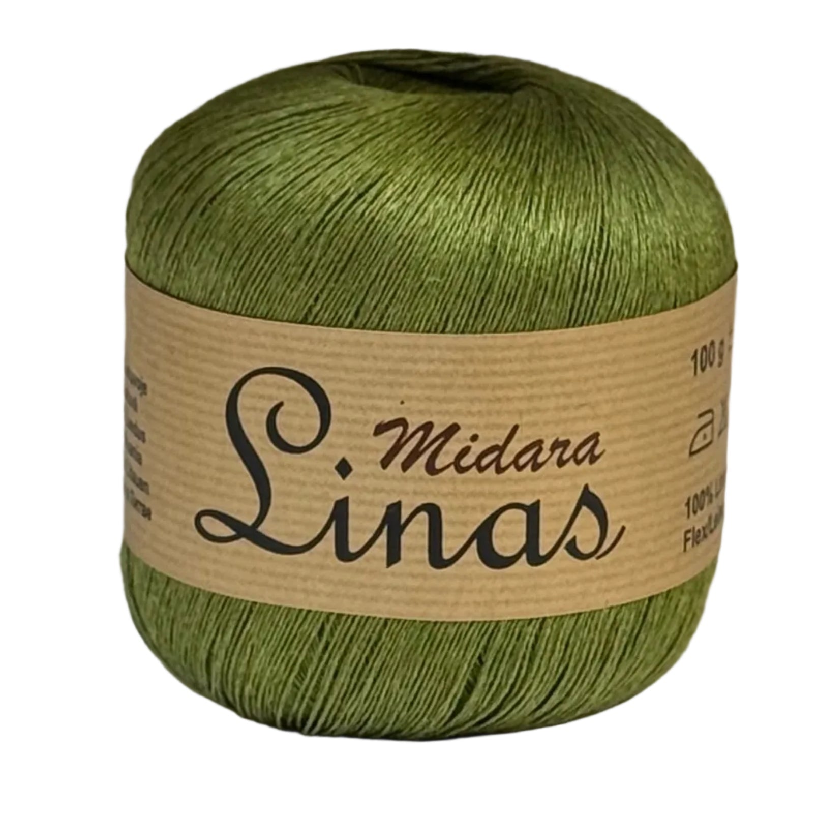 Image de fils de lin Dzijas Midara Linas – 100 g/ 600 m – disponible chez Šarlotes audumi
