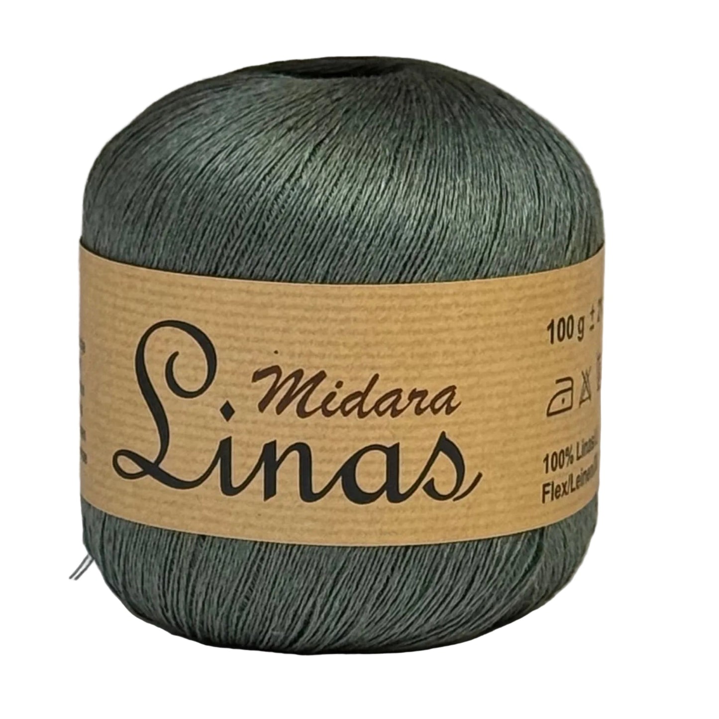 Image de fils de laine et de lin Midara Linas – 100 g/ 600 m – disponible chez Šarlotes audumi