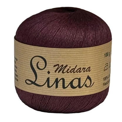 Fils à tricoter en laine et en lin Midara Linas – 100 g/ 600 m – disponible chez Šarlotes audumi