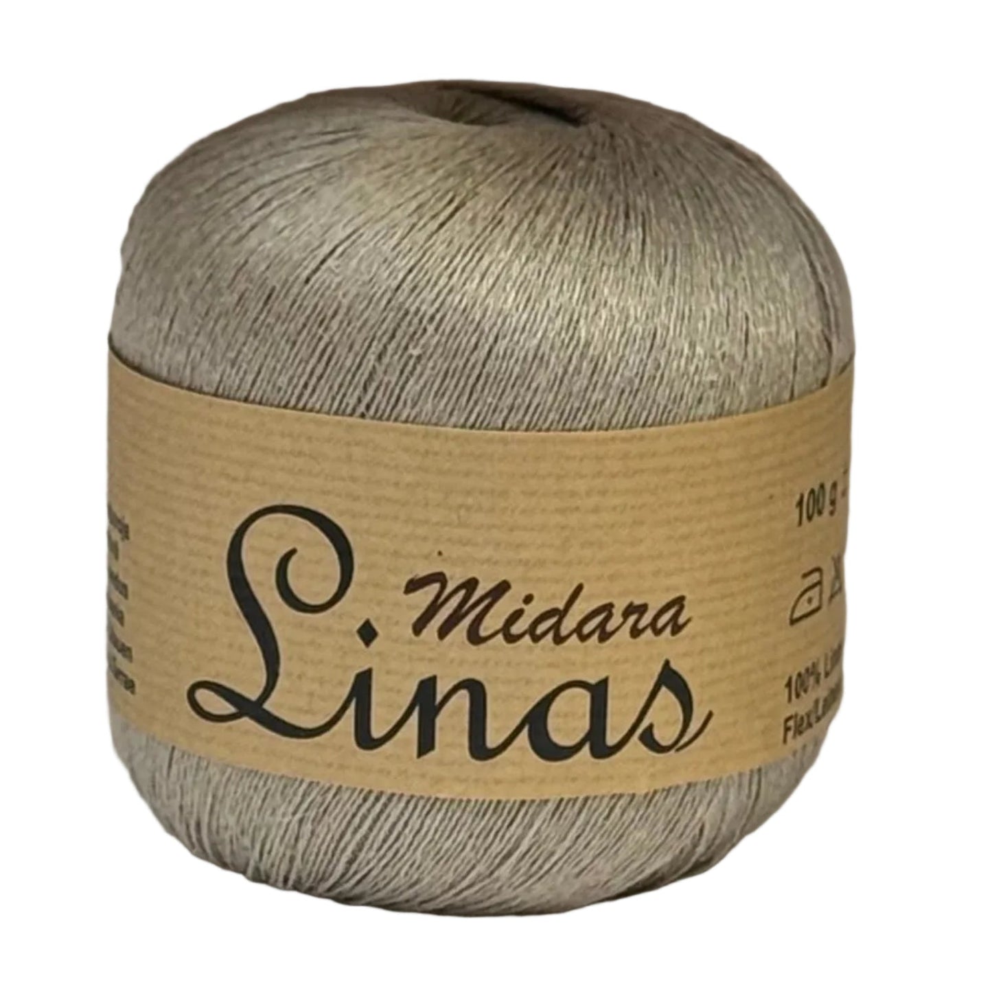 Image de fils Midara Linas en laine et lin – 100 g/600 m – disponible chez Šarlotes audumi