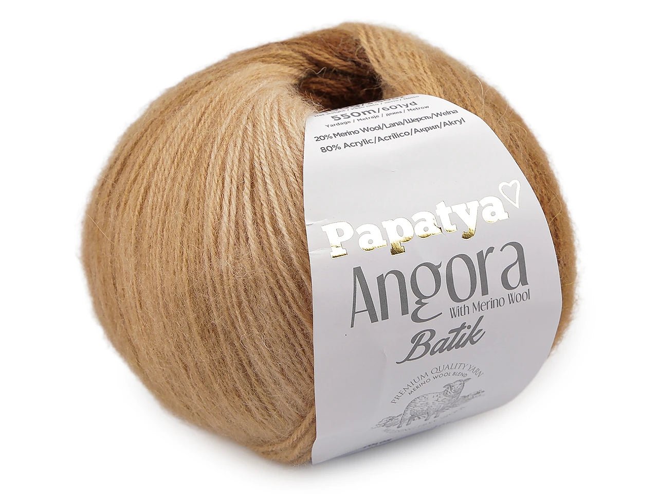 Bild mit Papatya Angora Batik Garn 100g / 550m – erhältlich bei Šarlotes audumi