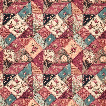 Twill coton patchwork rose denim 295 g/m² – disponible chez Šarlotes audumi