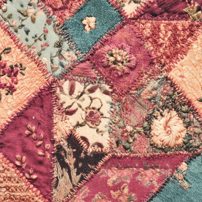 Jean rose patchwork en coton twill 295 g/m² – disponible chez Šarlotes audumi