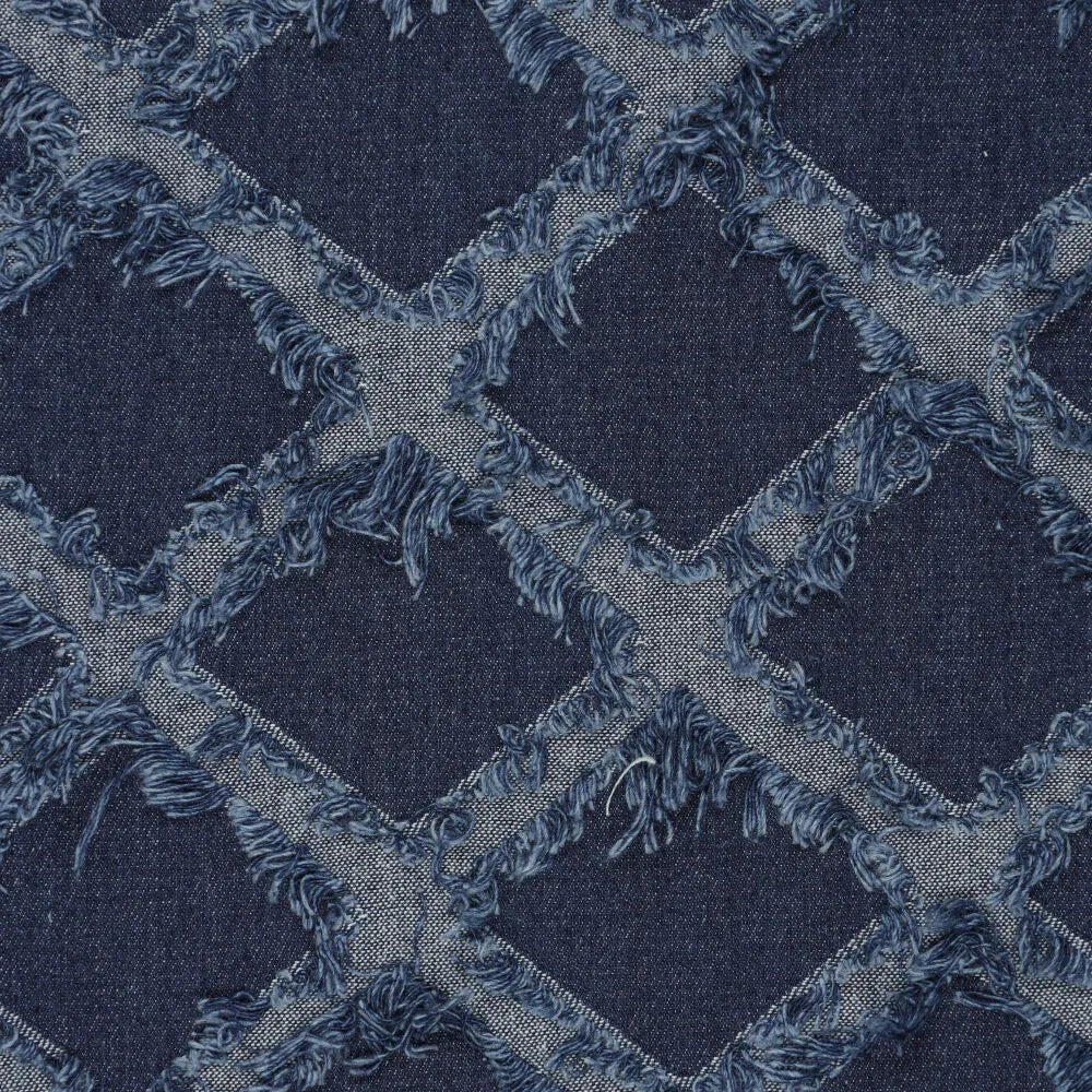 Image de tissu denim avec élasthanne, franges décoratives, 360 g/m² – disponible chez Šarlotes audumi