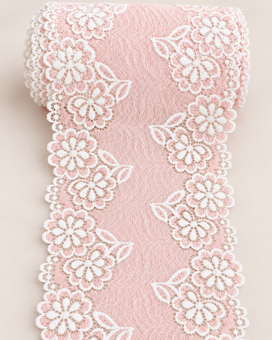 Bild mit elastischer Spitze 17 cm – rosa Orchidee, online erhältlich bei Šarlotes audumi