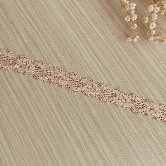 Attēls ar Elastīga mežģīne 2 cm - nude – pieejams Šarlotes audumi