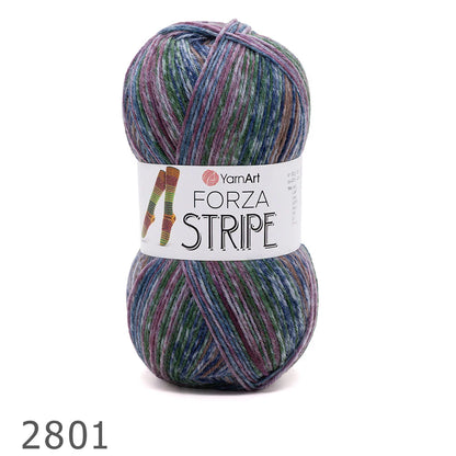 Zeķu dzija ar vilnu YarnArt Forza Stripe- 100 g / 420 m