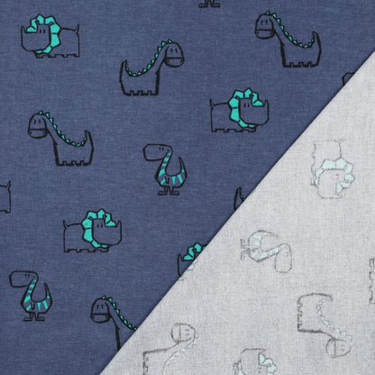 Flanelle - dinosaures 165 g/m²