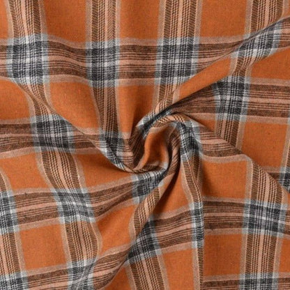 Image de flanelle - à carreaux orange 180 g/m² – disponible chez Šarlotes audumi