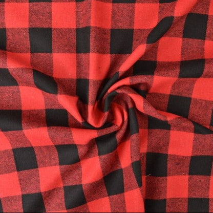 Image with Flannel - red with black 180 g/m² – available at Šarlotes audumi