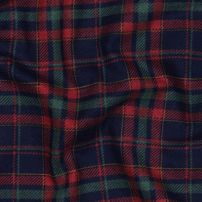 Image with Flannel - green with red plaid 165 g/m² – available at Charlotte's Fabrics