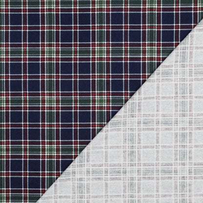 Attēls ar Flanelis - zaļš ar zilu rūtains 165 g/m² – pieejams Šarlotes audumi