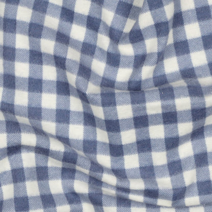 Attēls ar Flanelis - zils rūtains 165 g/m² – pieejams Šarlotes audumi