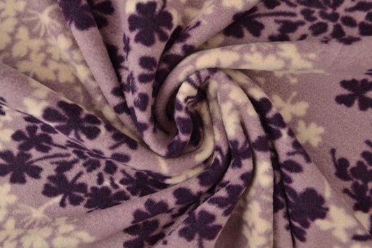 Image avec tissu polaire à motif d’arbres – violet/beige – disponible en ligne chez Šarlotes audumi