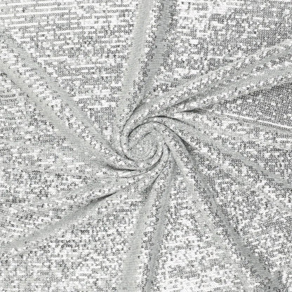 Image de tissu à paillettes argenté, 285 g/m² – disponible chez Šarlotes audumi