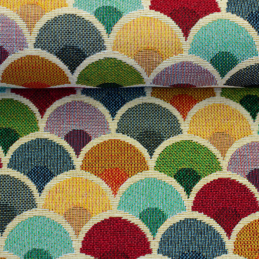 Image of tapestry with multicolored arches 350 g/m² – available online at Šarlotes audumi