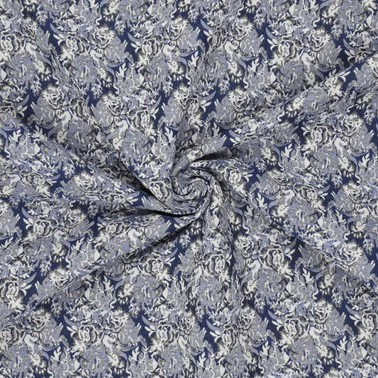 Attēls ar Gobelēns - zils elegants raksts 260 g/m² – pieejams Šarlotes audumi