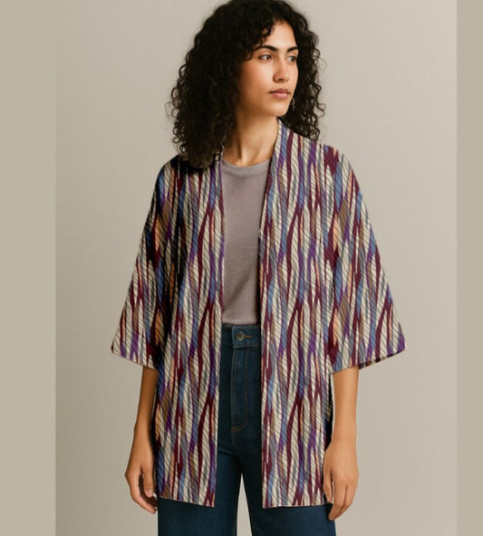 100% Viskozes audums-lillā toņos abstrakts raksts 125 g/m²