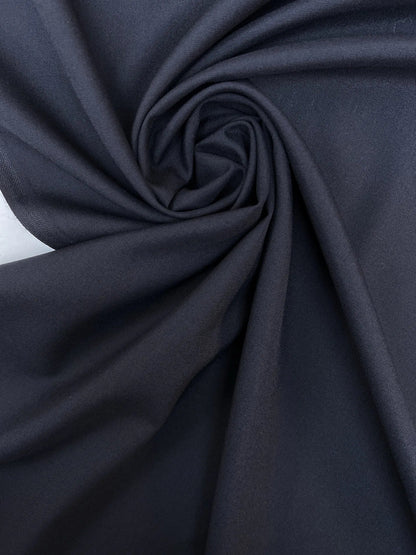 Tissu italien pour robes et chemisiers | 57% laine | 43% polyester | 155 g/m² | 147 cm | Bleu foncé