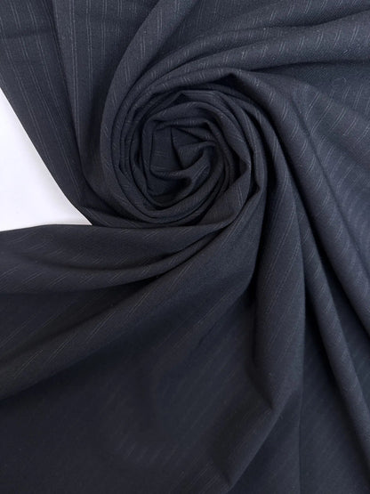 Tissu en laine italienne | 100% laine | 180 g/m² | 152 cm | Rayé bleu foncé