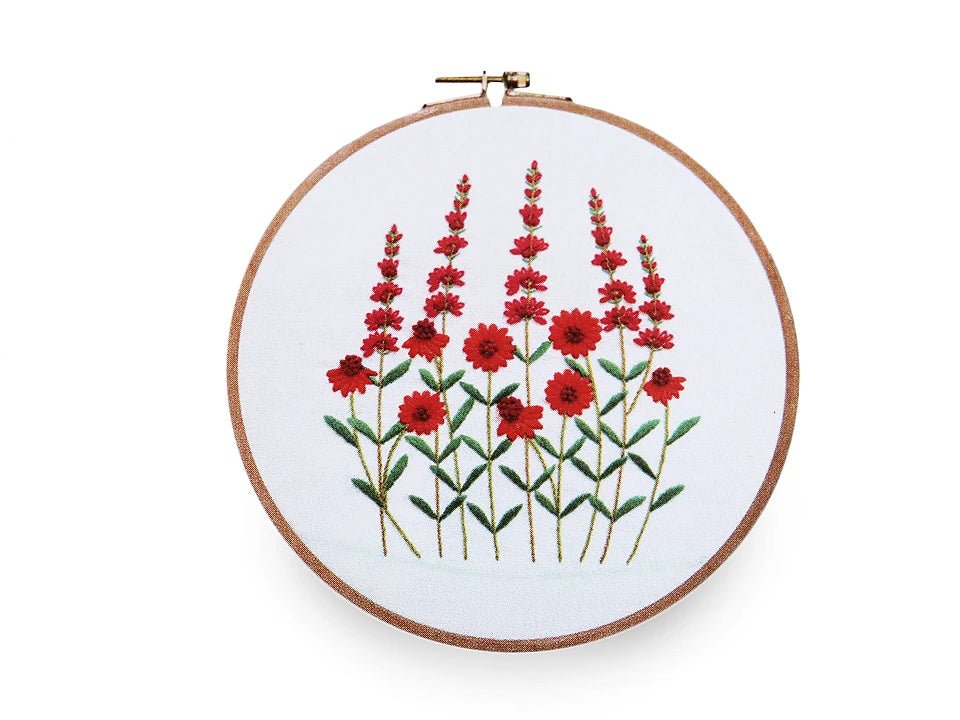 Image avec kit de broderie imprimé – disponible chez Šarlotes audumi
