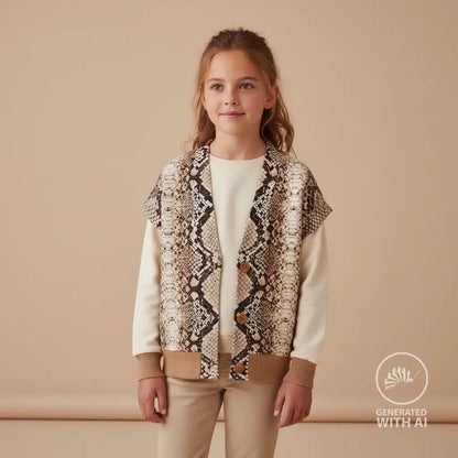 Cotton loop-knit - snakeskin