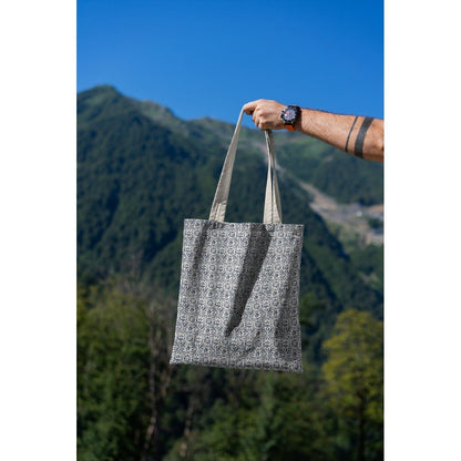 Tissu canvas à motif beige-gris 225 g/m²
