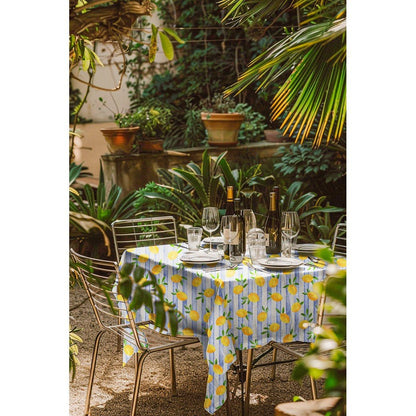 Image de tissu canvas à citrons 210 g/m² – disponible chez Šarlotes audumi
