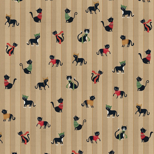 Image de chats en tissu toile avec des écharpes – disponible en ligne chez Šarlotes audumi