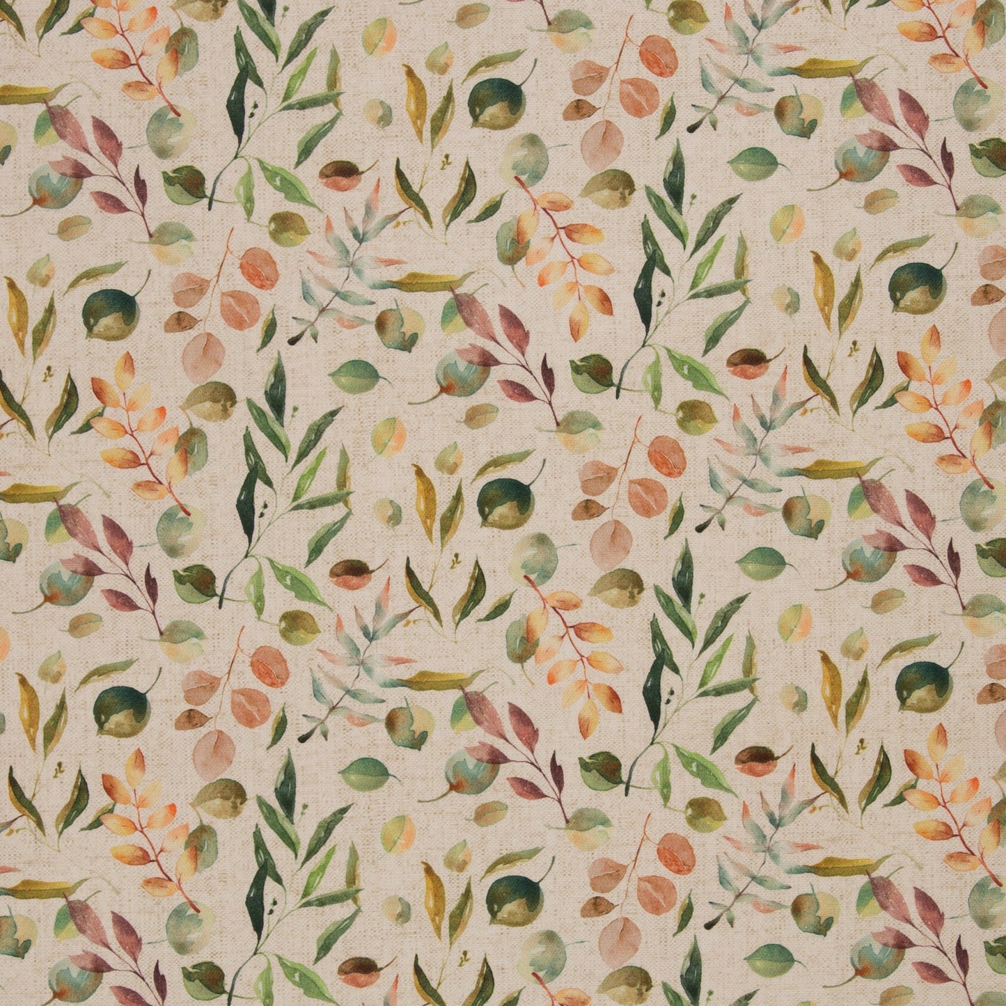 Image avec tissu canvas - feuilles colorées 200 g/m² – disponible chez Šarlotes audumi