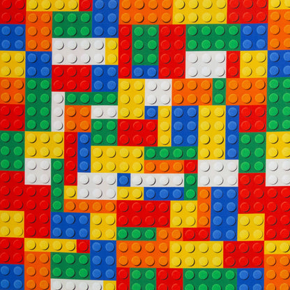 Image avec tissu en toile inspiré de Lego 230 g/m² – disponible chez Šarlotes audumi